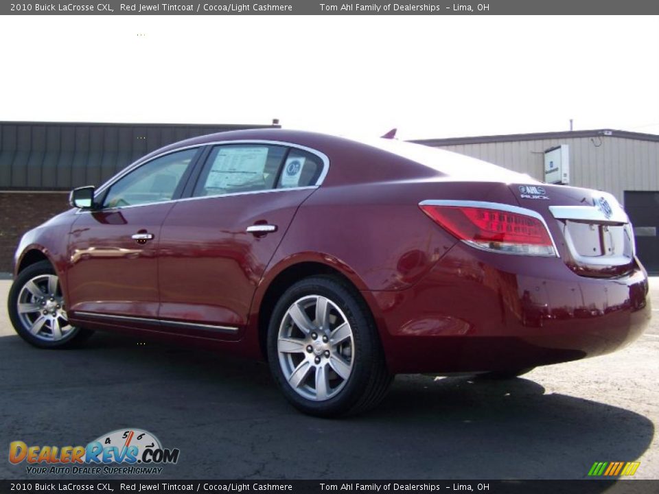 2010 Buick LaCrosse CXL Red Jewel Tintcoat / Cocoa/Light Cashmere Photo #4