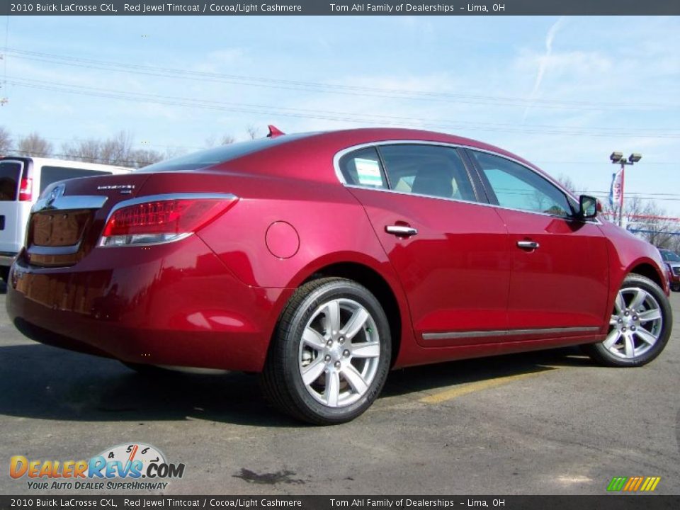 2010 Buick LaCrosse CXL Red Jewel Tintcoat / Cocoa/Light Cashmere Photo #7