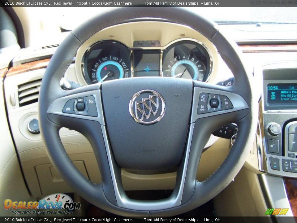 2010 Buick LaCrosse CXL Red Jewel Tintcoat / Cocoa/Light Cashmere Photo #20