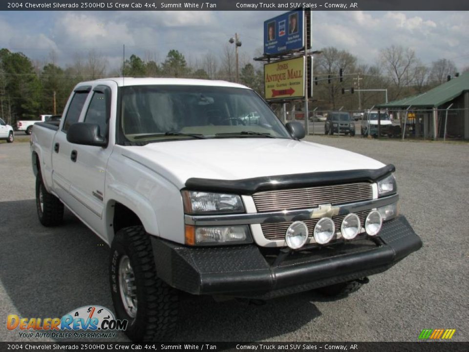 2004 Chevrolet Silverado 2500HD LS Crew Cab 4x4 Summit White / Tan Photo #1