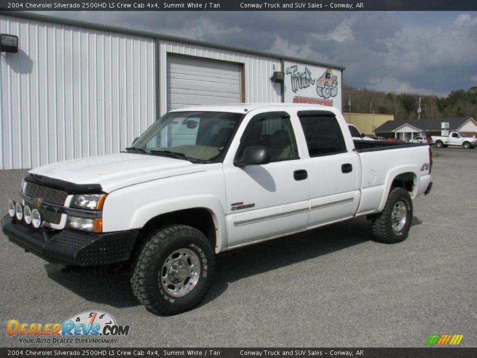2004 Chevrolet Silverado 2500HD LS Crew Cab 4x4 Summit White / Tan Photo #2