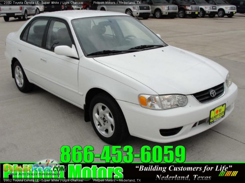 2002 Toyota Corolla LE Super White / Light Charcoal Photo #1