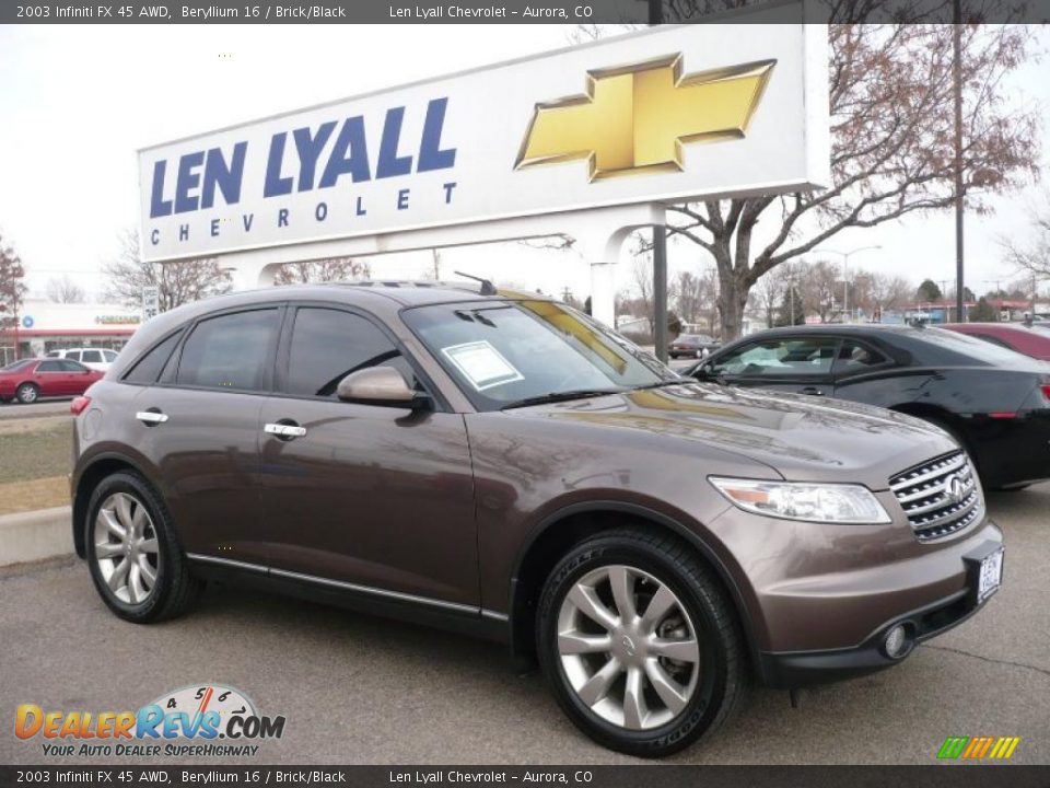 2003 Infiniti FX 45 AWD Beryllium 16 / Brick/Black Photo #1