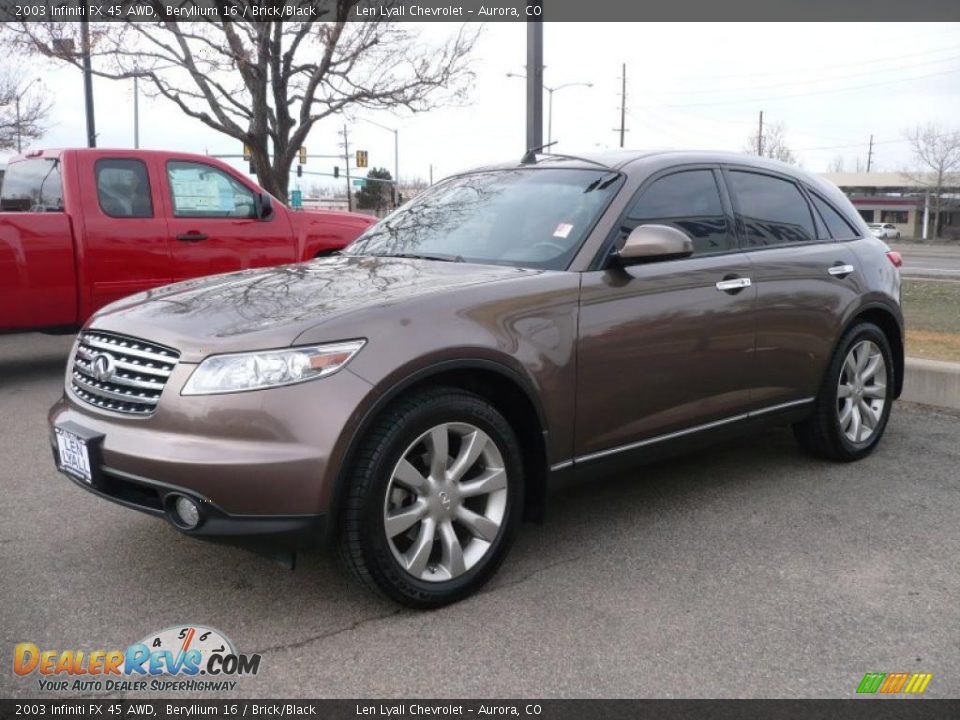 2003 Infiniti FX 45 AWD Beryllium 16 / Brick/Black Photo #3