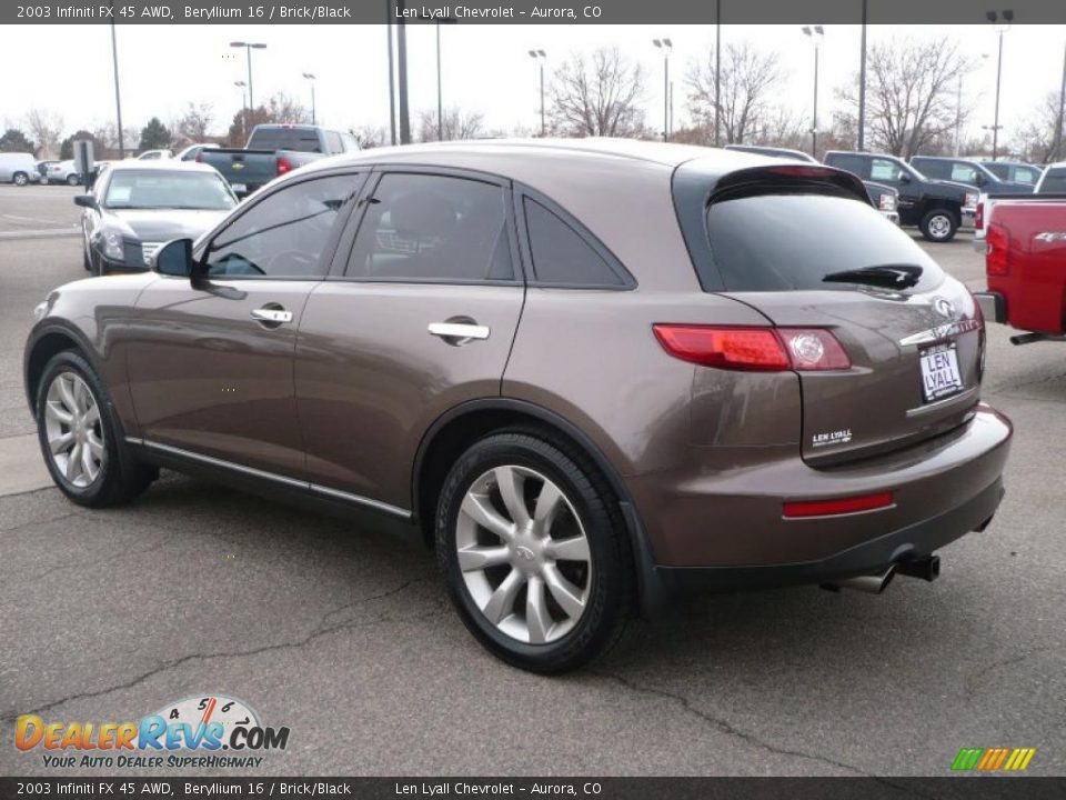 2003 Infiniti FX 45 AWD Beryllium 16 / Brick/Black Photo #4