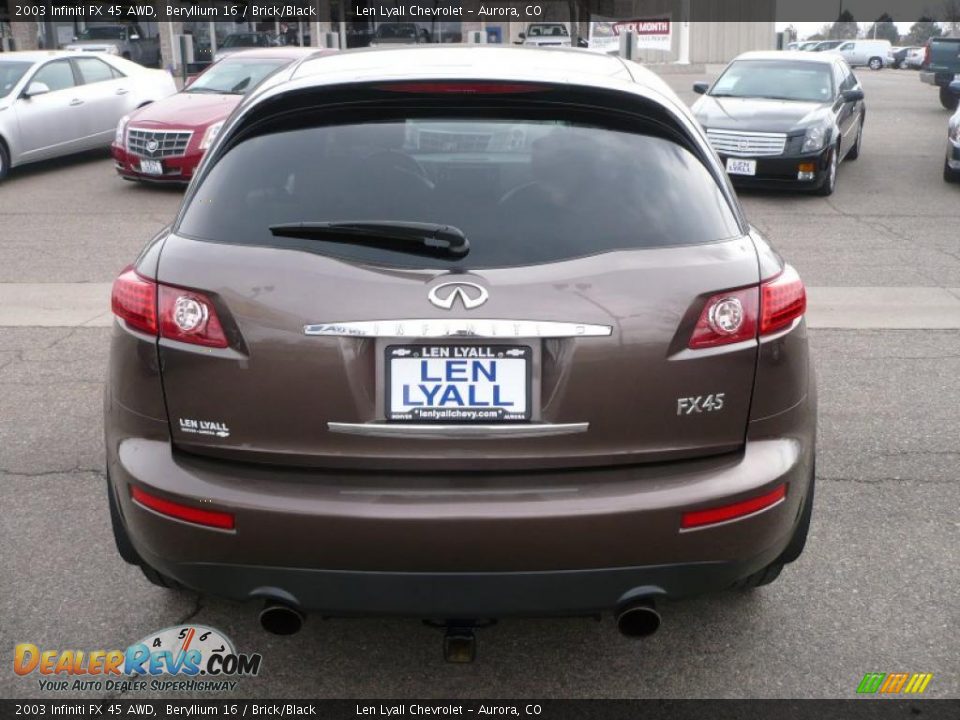 2003 Infiniti FX 45 AWD Beryllium 16 / Brick/Black Photo #5