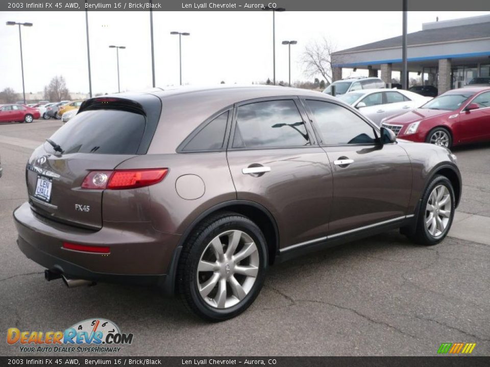 2003 Infiniti FX 45 AWD Beryllium 16 / Brick/Black Photo #6