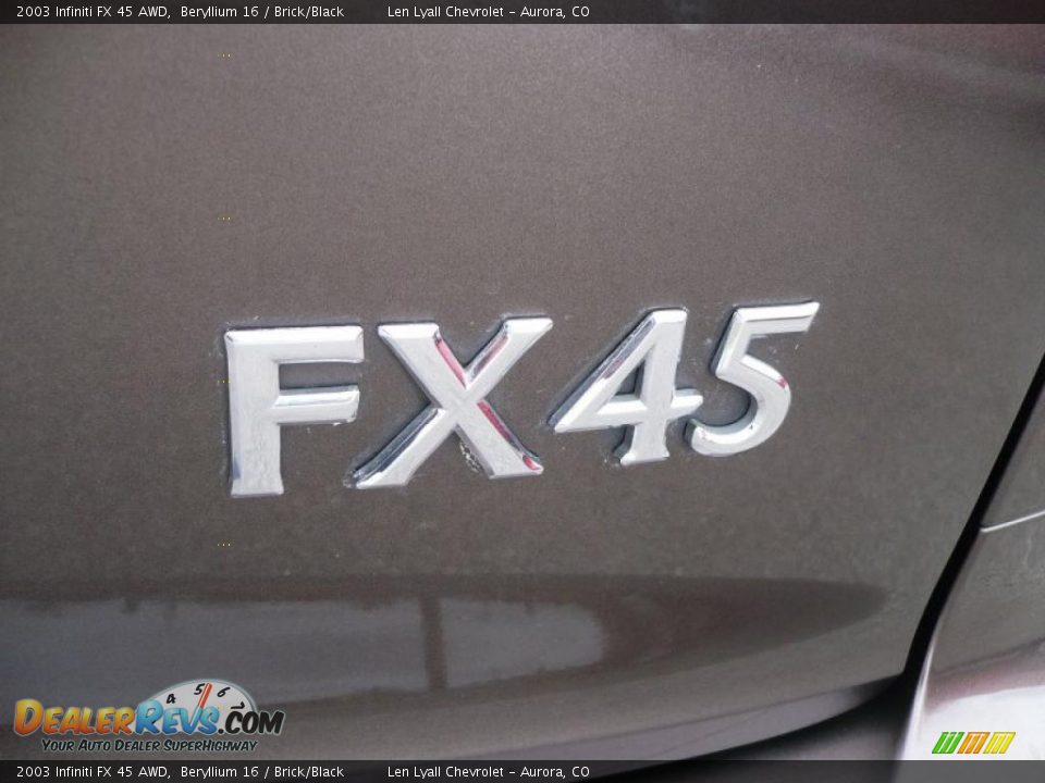 2003 Infiniti FX 45 AWD Beryllium 16 / Brick/Black Photo #12