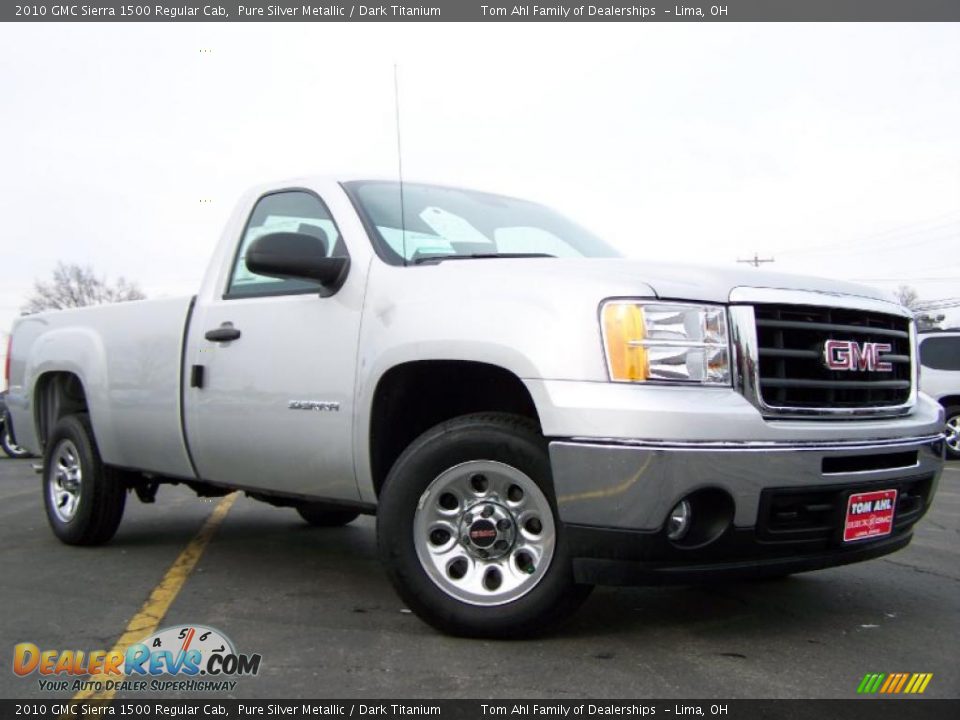 2010 GMC Sierra 1500 Regular Cab Pure Silver Metallic / Dark Titanium Photo #1