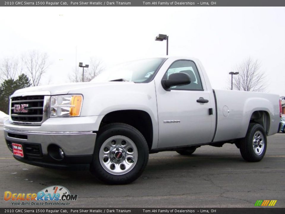 2010 GMC Sierra 1500 Regular Cab Pure Silver Metallic / Dark Titanium Photo #5