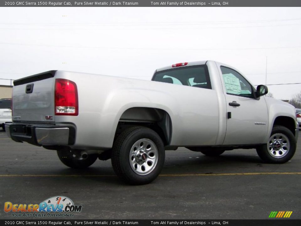 2010 GMC Sierra 1500 Regular Cab Pure Silver Metallic / Dark Titanium Photo #7