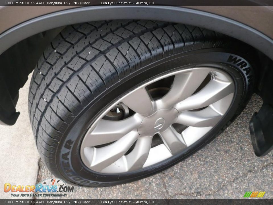 2003 Infiniti FX 45 AWD Beryllium 16 / Brick/Black Photo #21