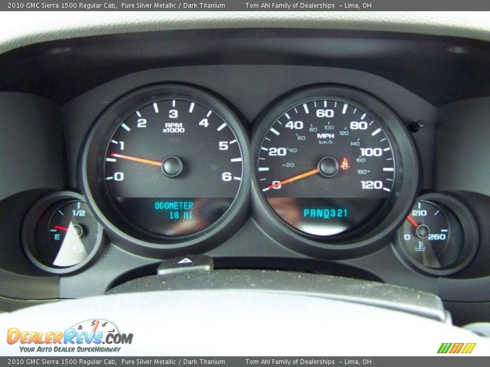 2010 GMC Sierra 1500 Regular Cab Pure Silver Metallic / Dark Titanium Photo #16