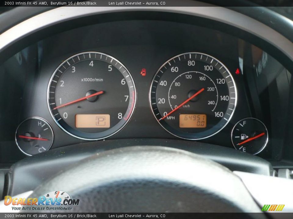 2003 Infiniti FX 45 AWD Beryllium 16 / Brick/Black Photo #32