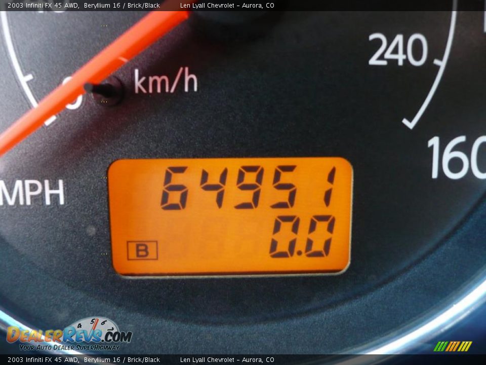 2003 Infiniti FX 45 AWD Beryllium 16 / Brick/Black Photo #33