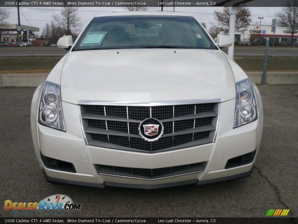 2008 Cadillac CTS 4 AWD Sedan White Diamond Tri-Coat / Cashmere/Cocoa Photo #2