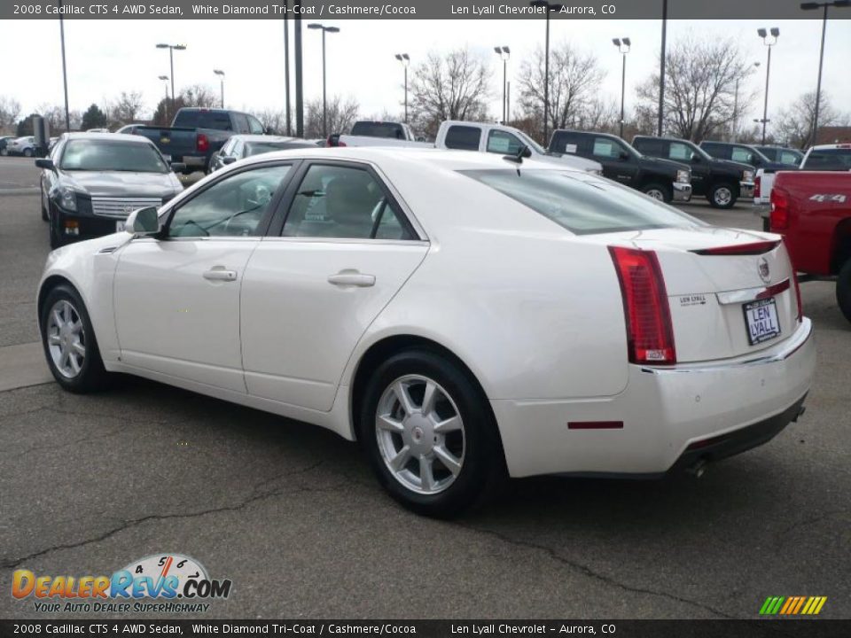 2008 Cadillac CTS 4 AWD Sedan White Diamond Tri-Coat / Cashmere/Cocoa Photo #4