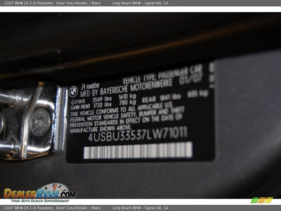 2007 BMW Z4 3.0i Roadster Silver Grey Metallic / Black Photo #15