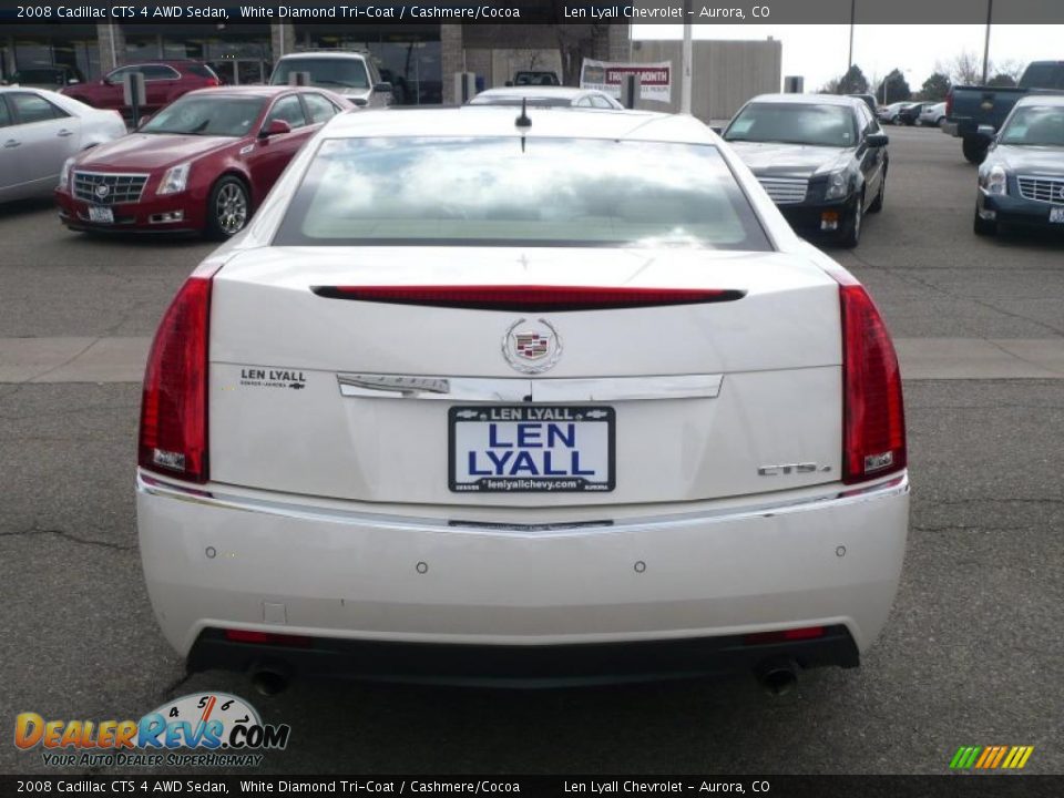 2008 Cadillac CTS 4 AWD Sedan White Diamond Tri-Coat / Cashmere/Cocoa Photo #5