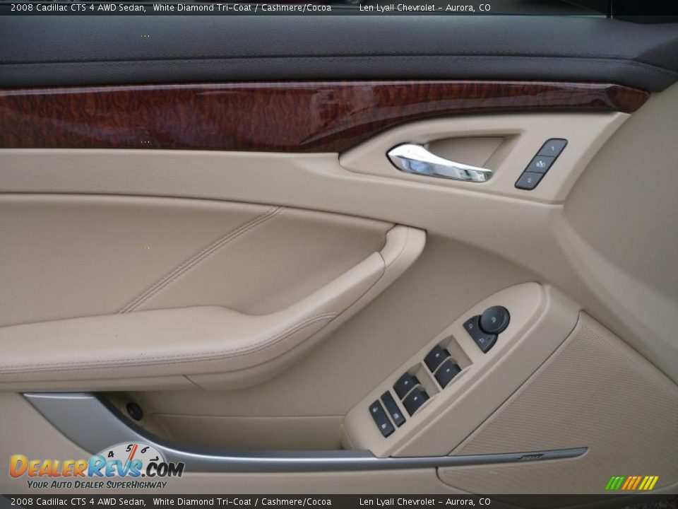 2008 Cadillac CTS 4 AWD Sedan White Diamond Tri-Coat / Cashmere/Cocoa Photo #7