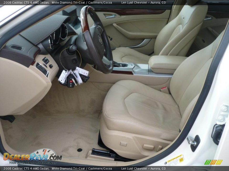2008 Cadillac CTS 4 AWD Sedan White Diamond Tri-Coat / Cashmere/Cocoa Photo #10
