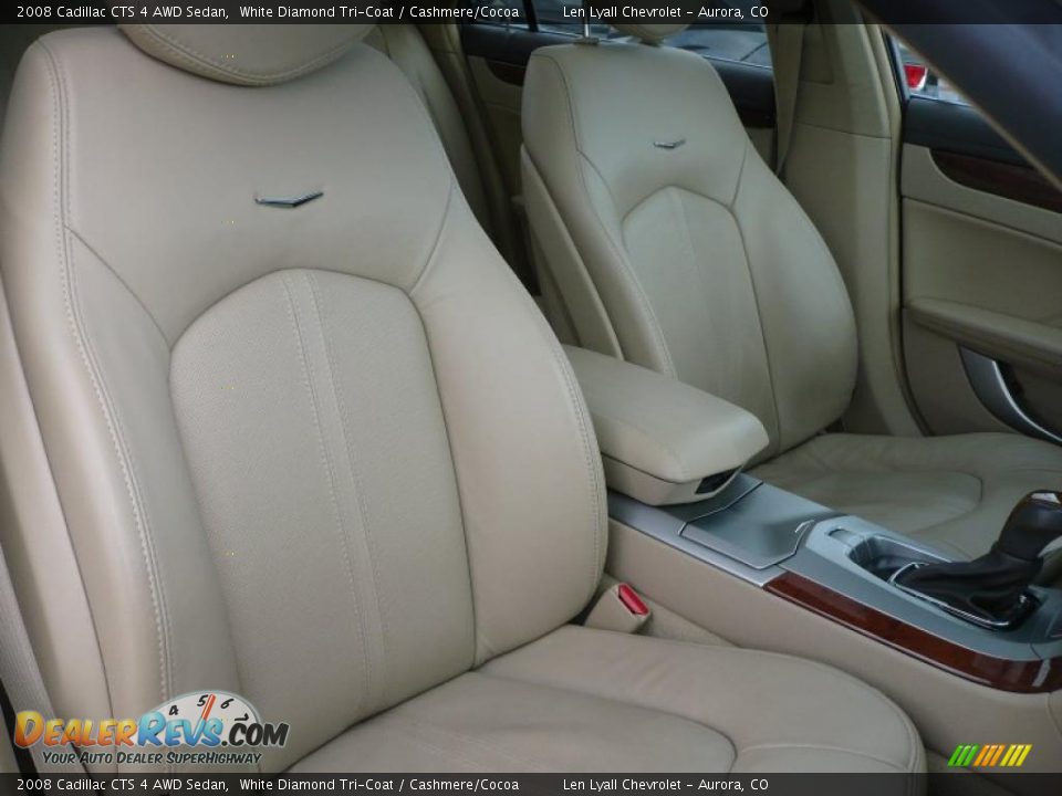 2008 Cadillac CTS 4 AWD Sedan White Diamond Tri-Coat / Cashmere/Cocoa Photo #14