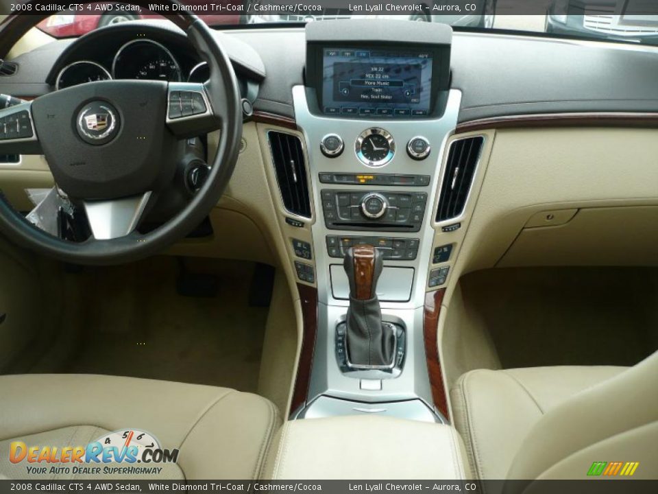 2008 Cadillac CTS 4 AWD Sedan White Diamond Tri-Coat / Cashmere/Cocoa Photo #16