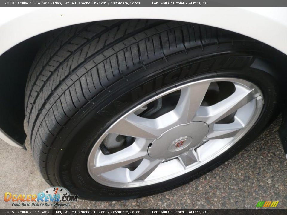 2008 Cadillac CTS 4 AWD Sedan White Diamond Tri-Coat / Cashmere/Cocoa Photo #19
