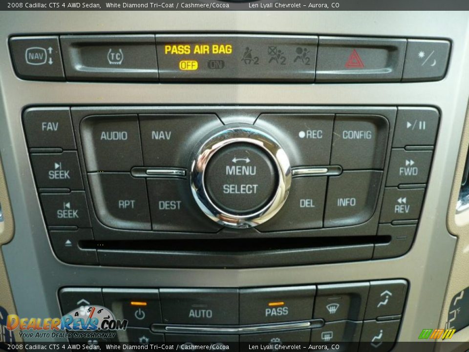 2008 Cadillac CTS 4 AWD Sedan White Diamond Tri-Coat / Cashmere/Cocoa Photo #26
