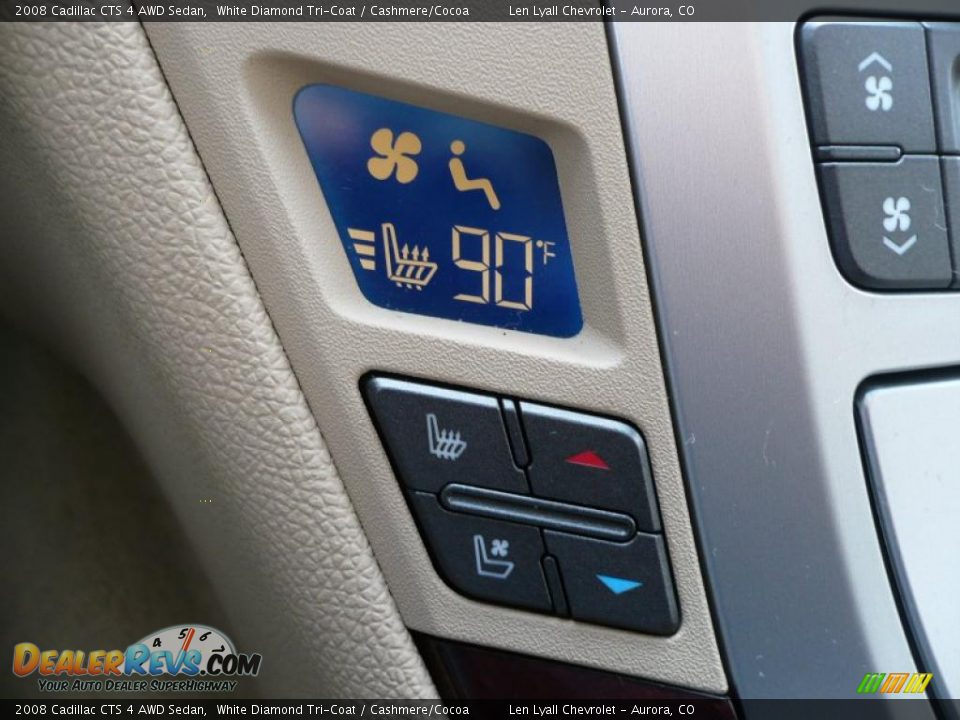 2008 Cadillac CTS 4 AWD Sedan White Diamond Tri-Coat / Cashmere/Cocoa Photo #28