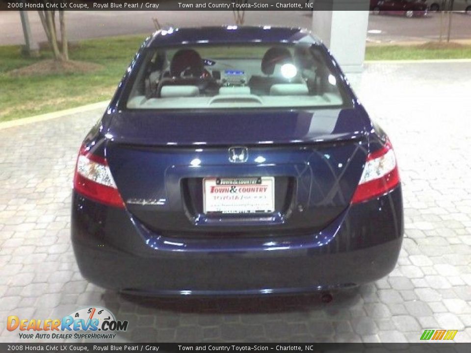 2008 Honda Civic LX Coupe Royal Blue Pearl / Gray Photo #4