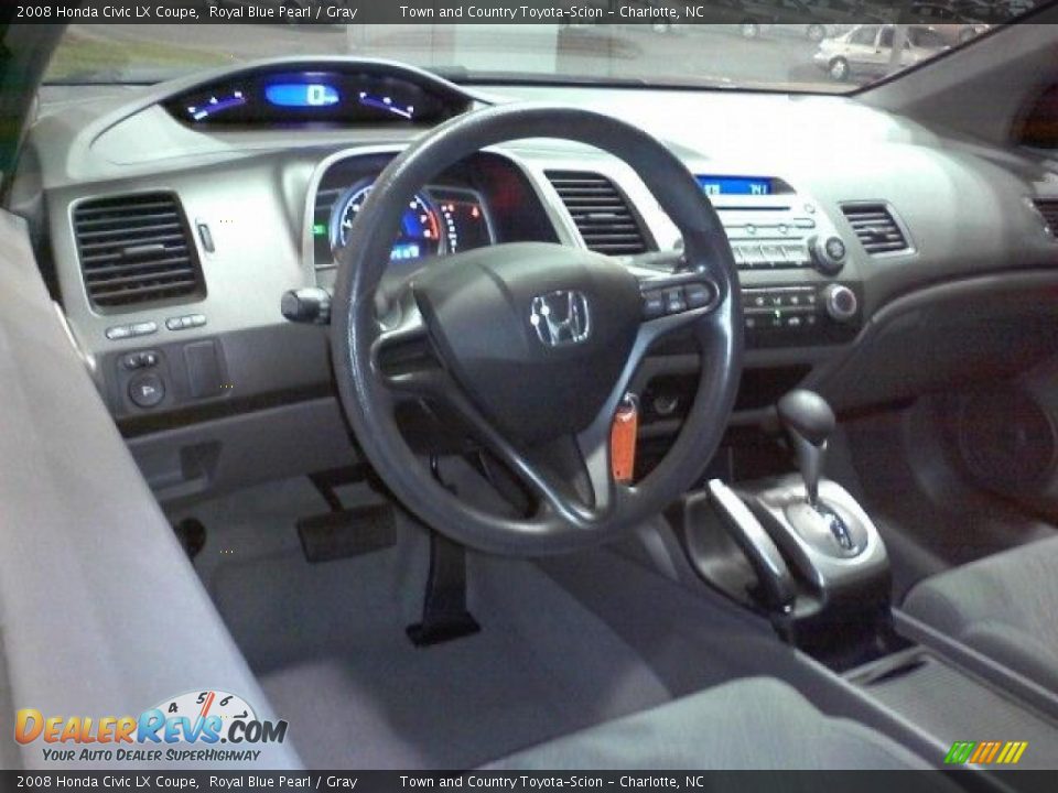 2008 Honda Civic LX Coupe Royal Blue Pearl / Gray Photo #5