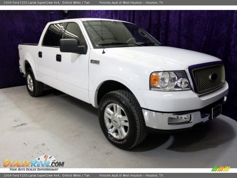 2004 Ford F150 Lariat SuperCrew 4x4 Oxford White / Tan Photo #1