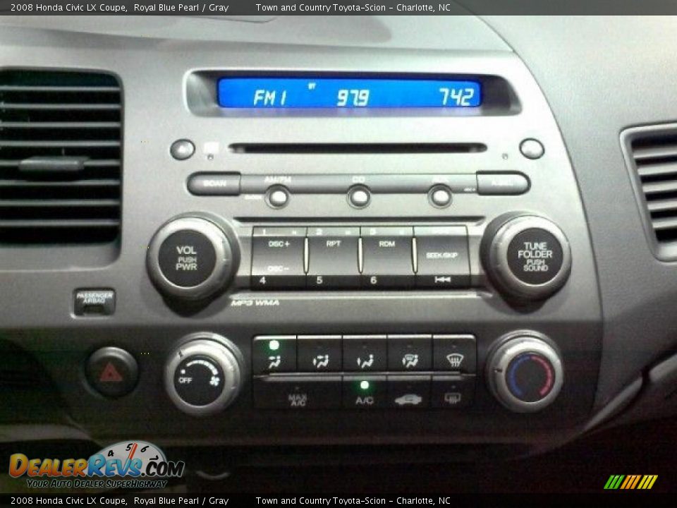 2008 Honda Civic LX Coupe Royal Blue Pearl / Gray Photo #8