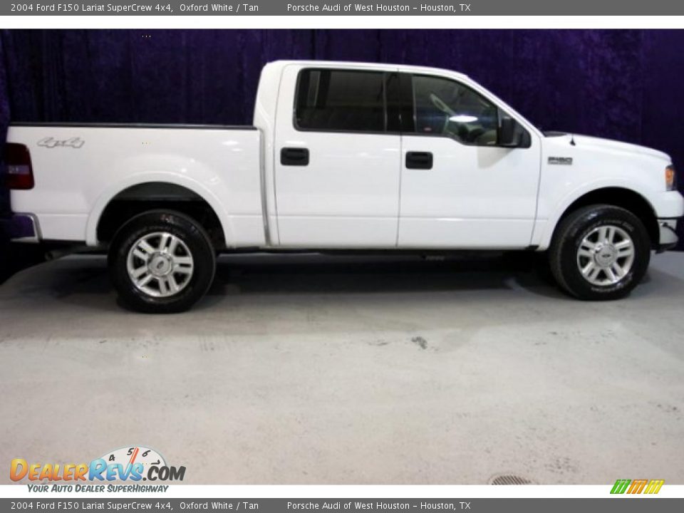 2004 Ford F150 Lariat SuperCrew 4x4 Oxford White / Tan Photo #2
