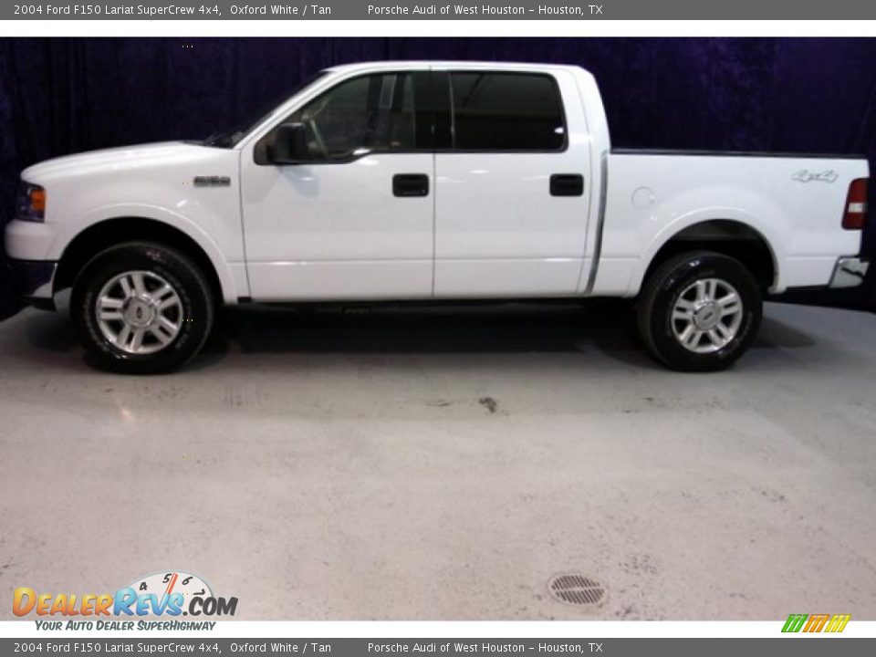 2004 Ford F150 Lariat SuperCrew 4x4 Oxford White / Tan Photo #4