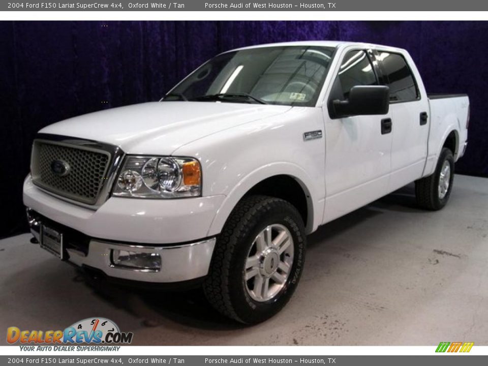 2004 Ford F150 Lariat SuperCrew 4x4 Oxford White / Tan Photo #10
