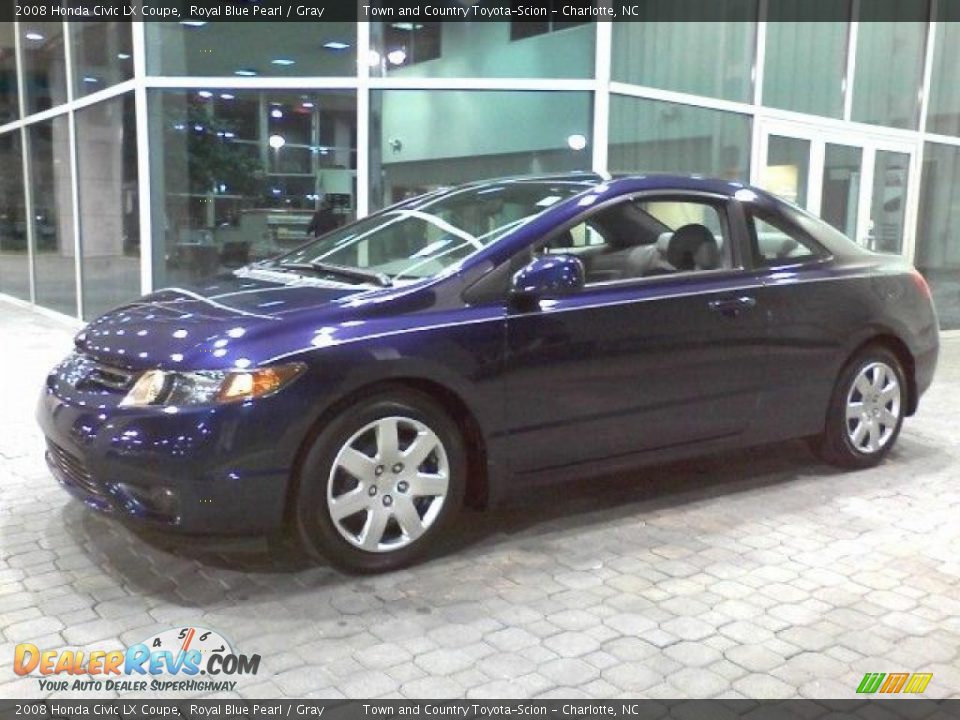 2008 Honda Civic LX Coupe Royal Blue Pearl / Gray Photo #18