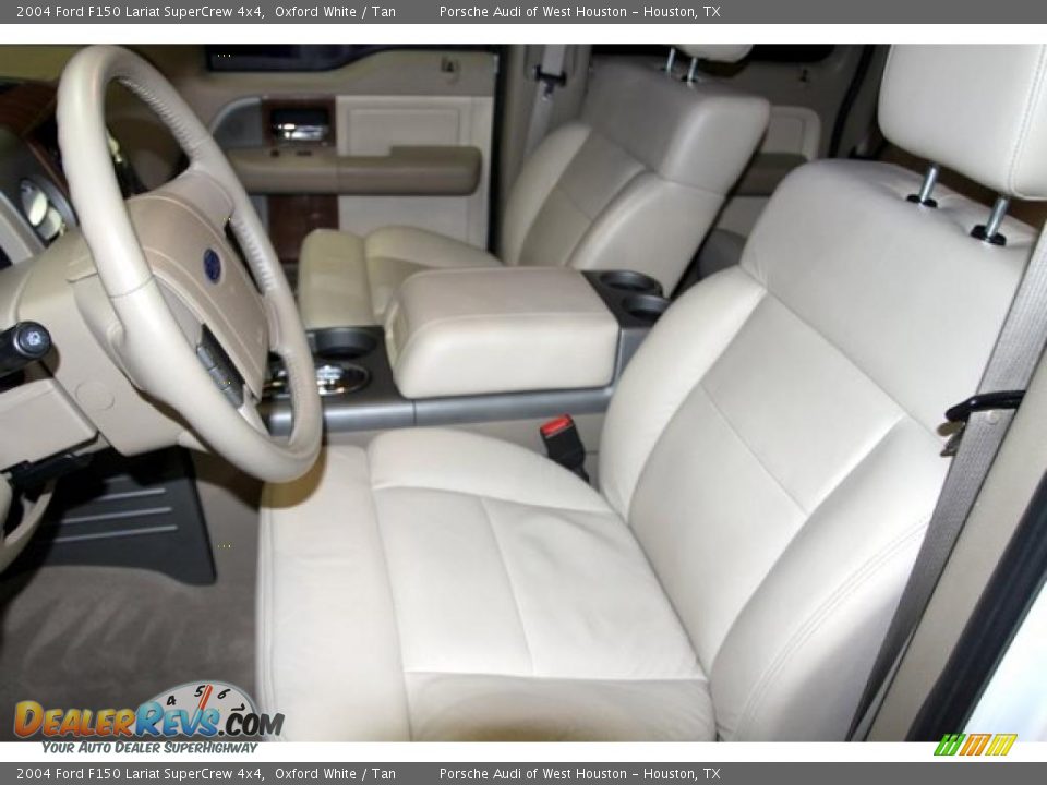 2004 Ford F150 Lariat SuperCrew 4x4 Oxford White / Tan Photo #19