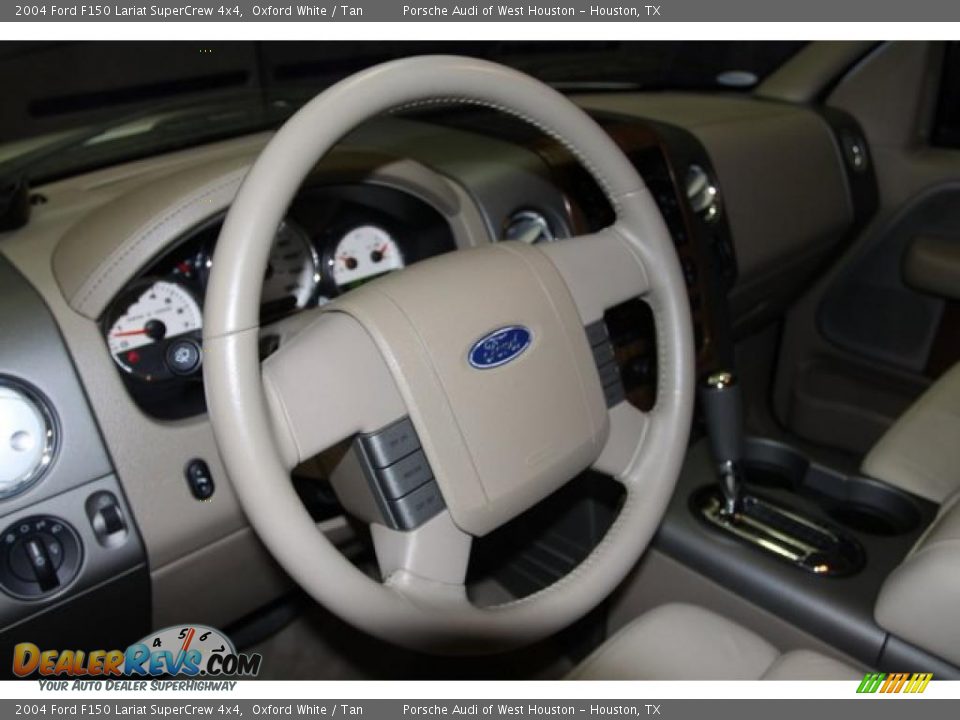 2004 Ford F150 Lariat SuperCrew 4x4 Oxford White / Tan Photo #23