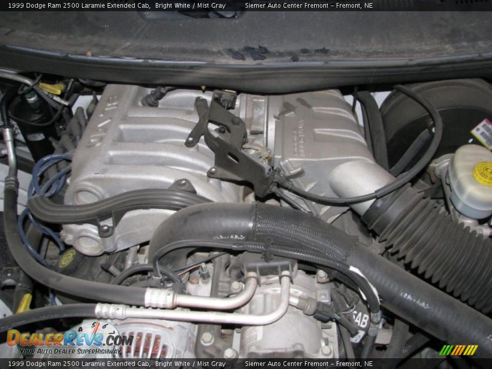 1999 Dodge Ram 2500 Laramie Extended Cab Bright White / Mist Gray Photo #25