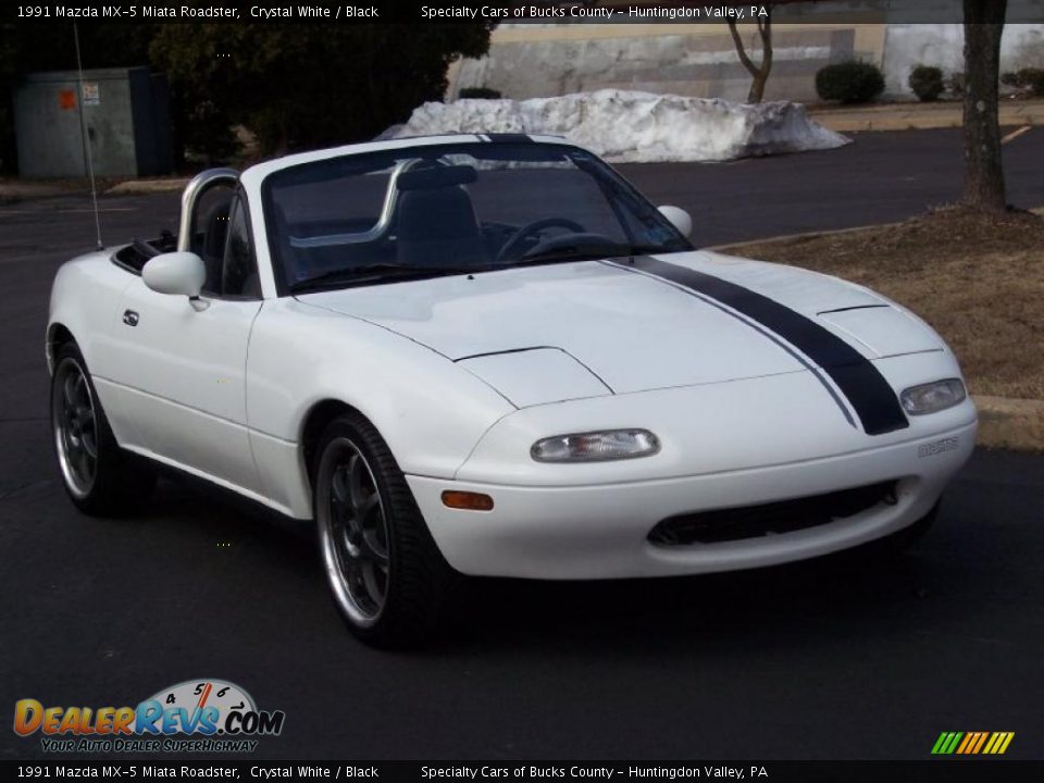 1991 Mazda MX-5 Miata Roadster Crystal White / Black Photo #5