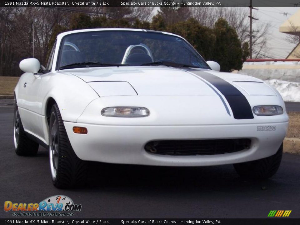1991 Mazda MX-5 Miata Roadster Crystal White / Black Photo #7