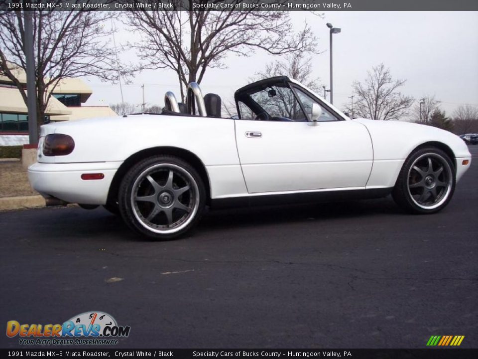 1991 Mazda MX-5 Miata Roadster Crystal White / Black Photo #9
