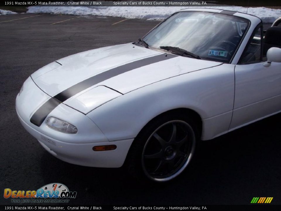 1991 Mazda MX-5 Miata Roadster Crystal White / Black Photo #16