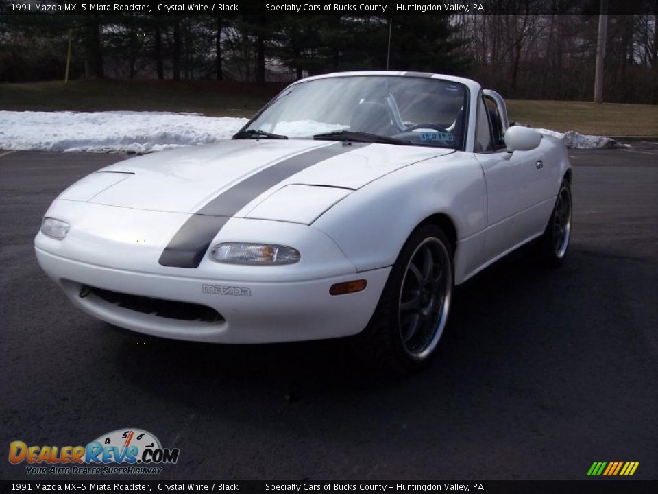 1991 Mazda MX-5 Miata Roadster Crystal White / Black Photo #18
