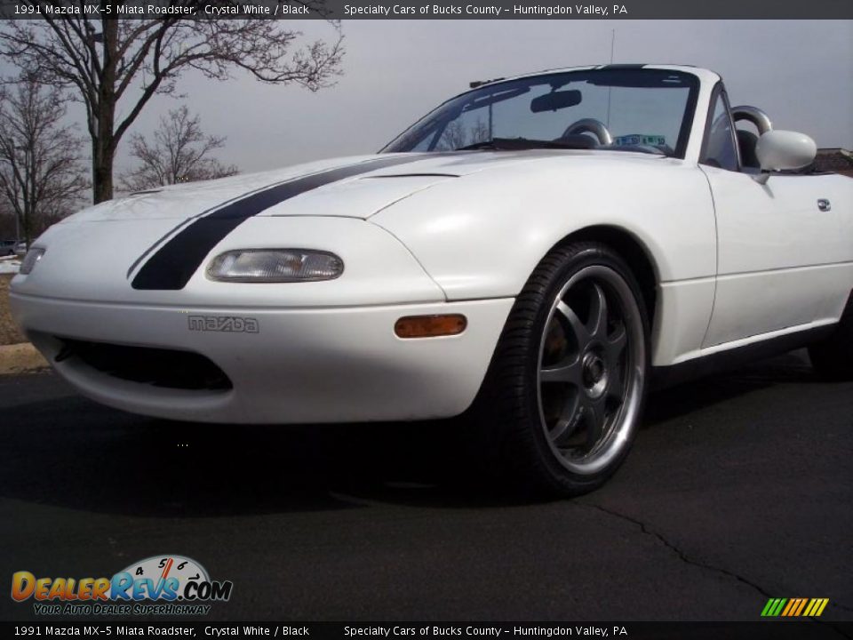 1991 Mazda MX-5 Miata Roadster Crystal White / Black Photo #23