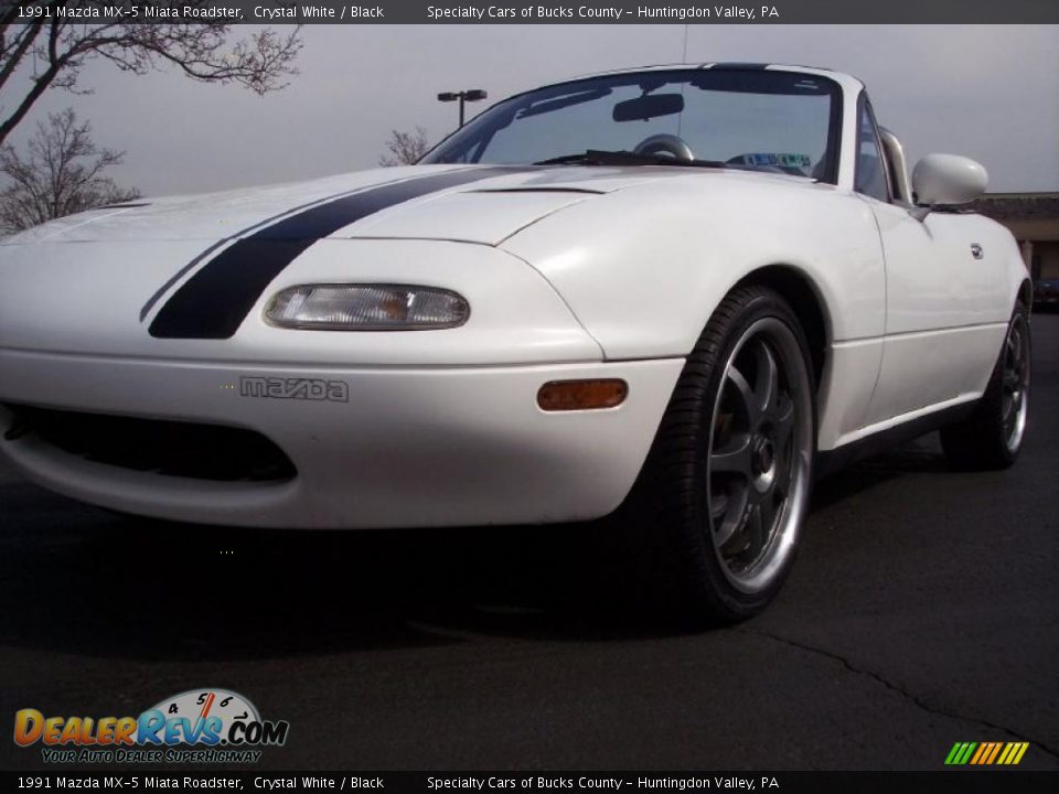 1991 Mazda MX-5 Miata Roadster Crystal White / Black Photo #24