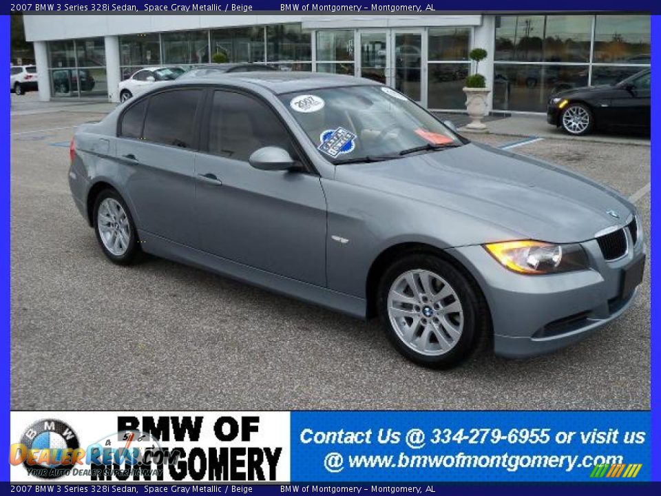 2007 BMW 3 Series 328i Sedan Space Gray Metallic / Beige Photo #1