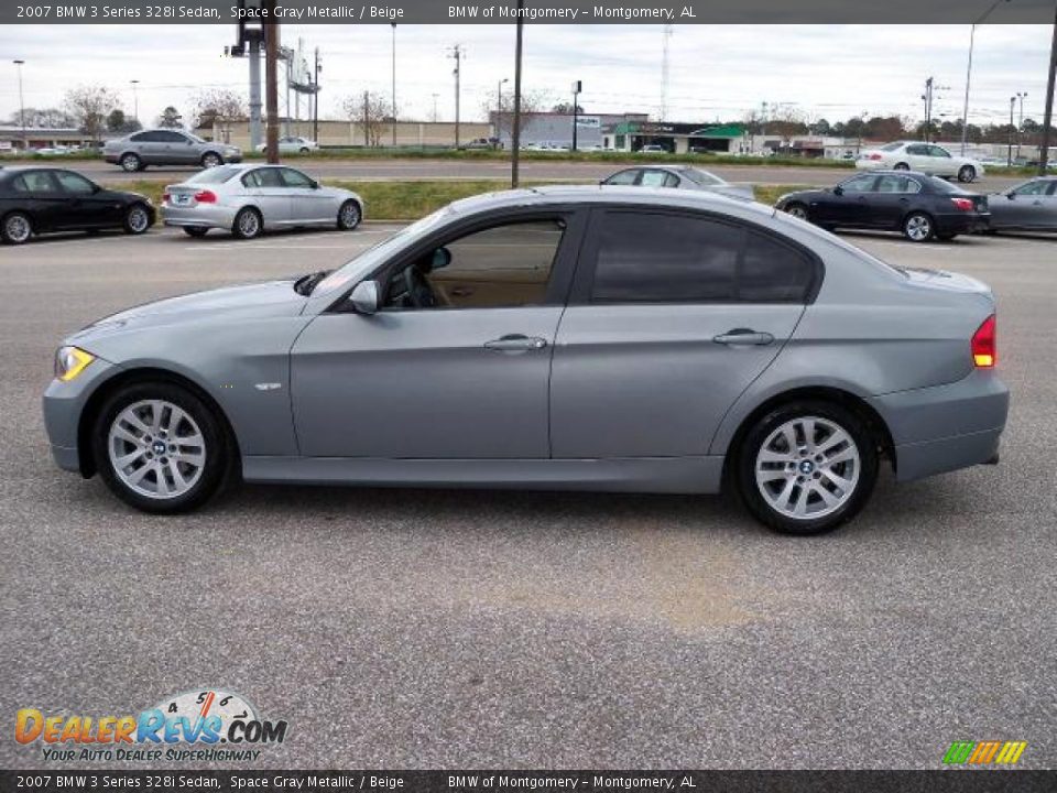 2007 BMW 3 Series 328i Sedan Space Gray Metallic / Beige Photo #7